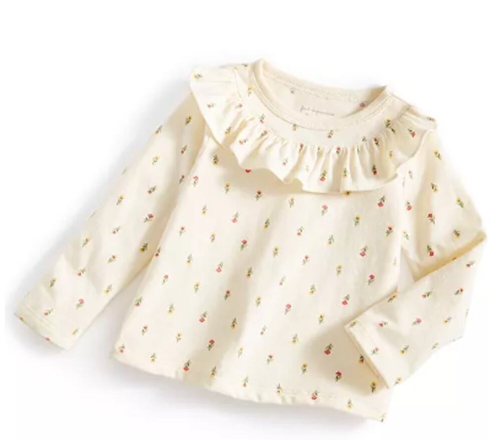 First Impressions Baby Girls Felicity Field Long-Sleeve Ruffled Top Size 6-9m